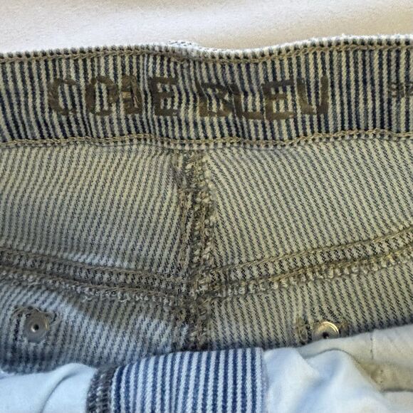 Code Bleu Women’s Jeans Stretch Light Wash Blue Railroad Striped Ankle Pants - Picture 8 of 10